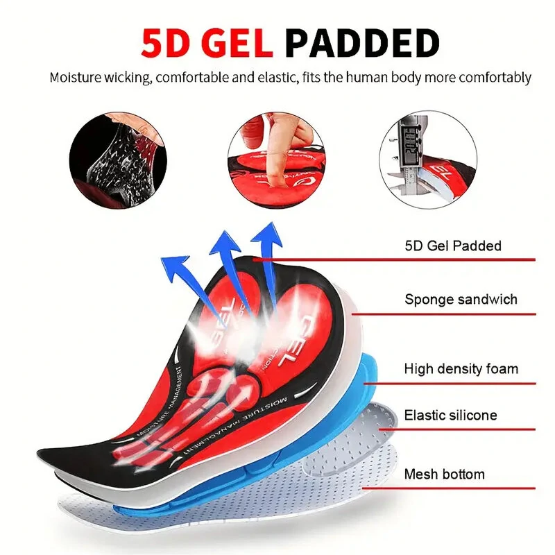 (image for) Men's Cycling Pant 3D Gel Breathable Shockproof Elastic Sweat-absorbent Sport Shorts Underpants for Bicycle